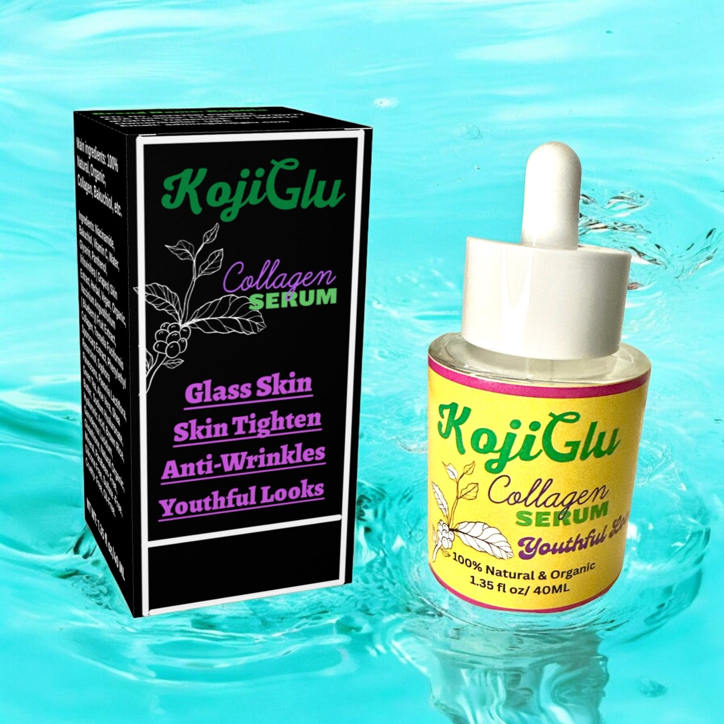 KojiGlu Collagen serum 40ML for men & women.