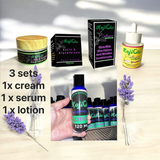 3 sets of cream, serum and lotion for men and women