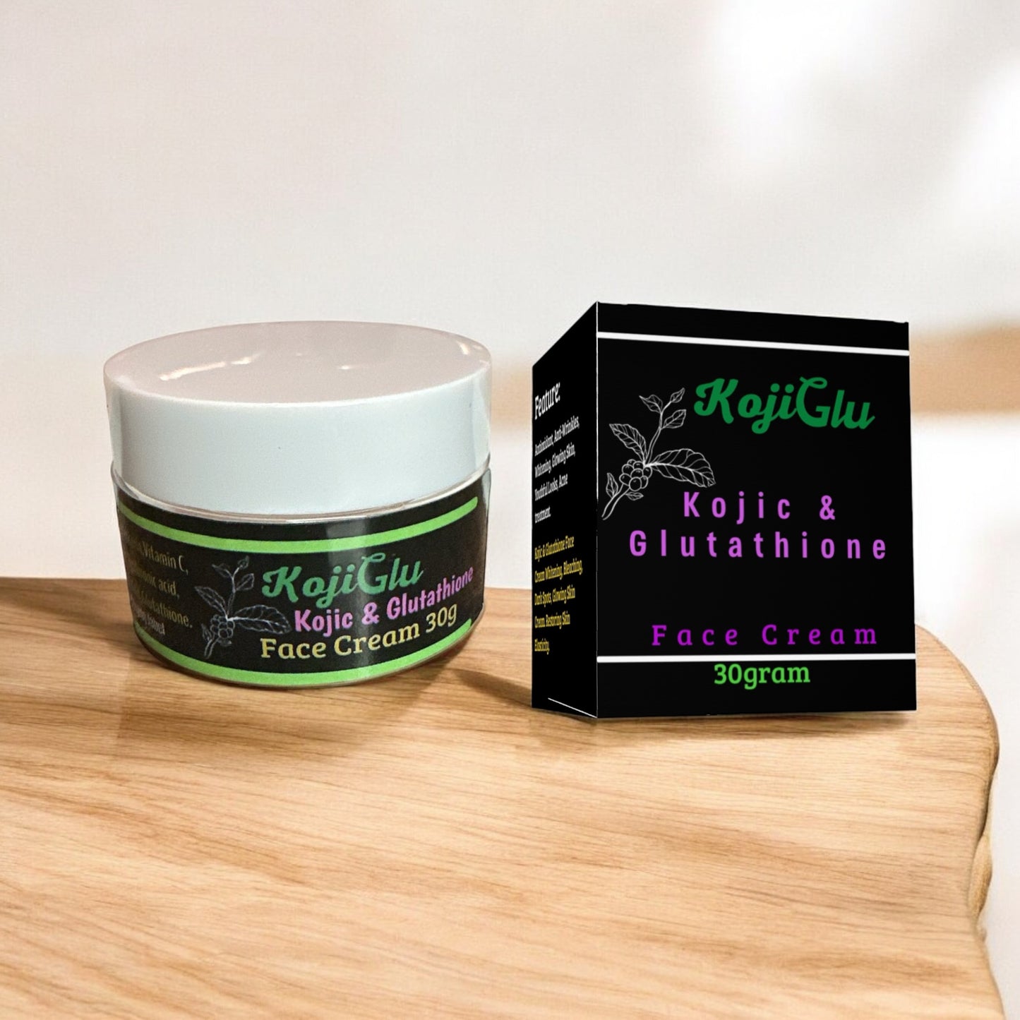 Face cream 30 Gram  kojic + glutathione cream for men and women, Antioxidant, Anti-wrinkles, Acne treatment, Moisturizer, youthful looks.