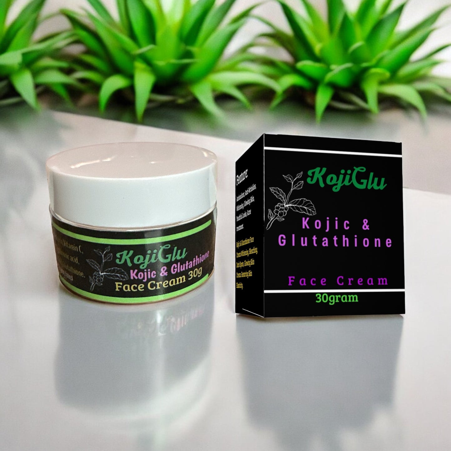 Face cream 30 Gram  kojic + glutathione cream for men and women, Antioxidant, Anti-wrinkles, Acne treatment, Moisturizer, youthful looks.