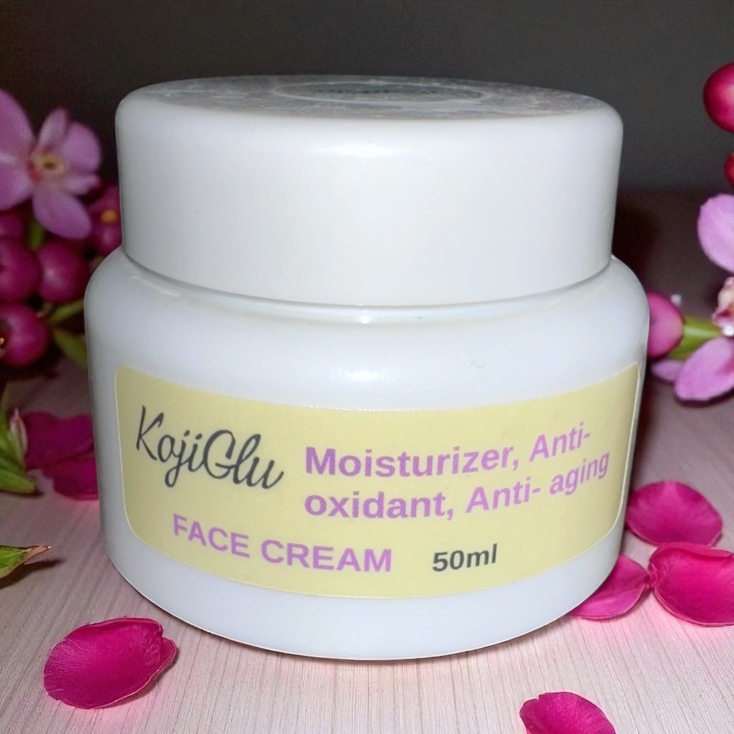 KojiGlu skin care 50ml moisturizer, anti-oxidant, anti-aging face cream.